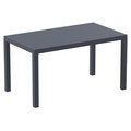 Fine-Line 55 in. Ares Resin Rectangle Dining Table Dark Gray FI2545624